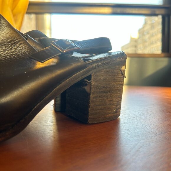 Intentionally Blank Honcho Mule in Black Leather - Picture 7 of 7